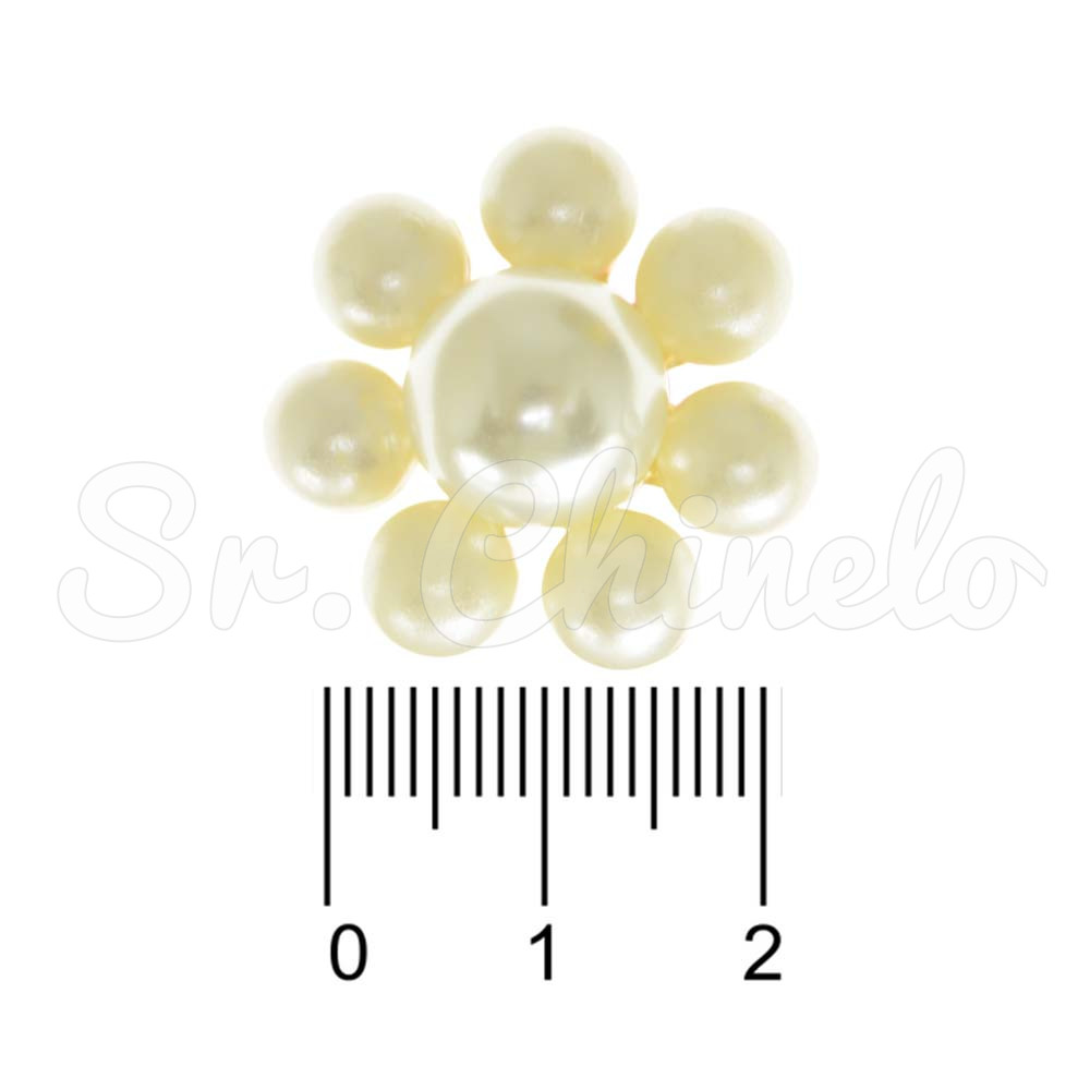 Piercing de Rebite, Banhado, Flor, Pérola Creme