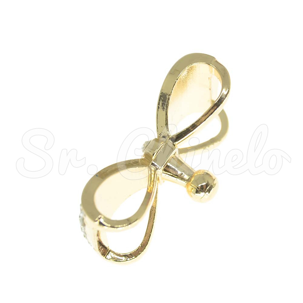 Piercing de Rebite, Laço, Ouro, Cristal