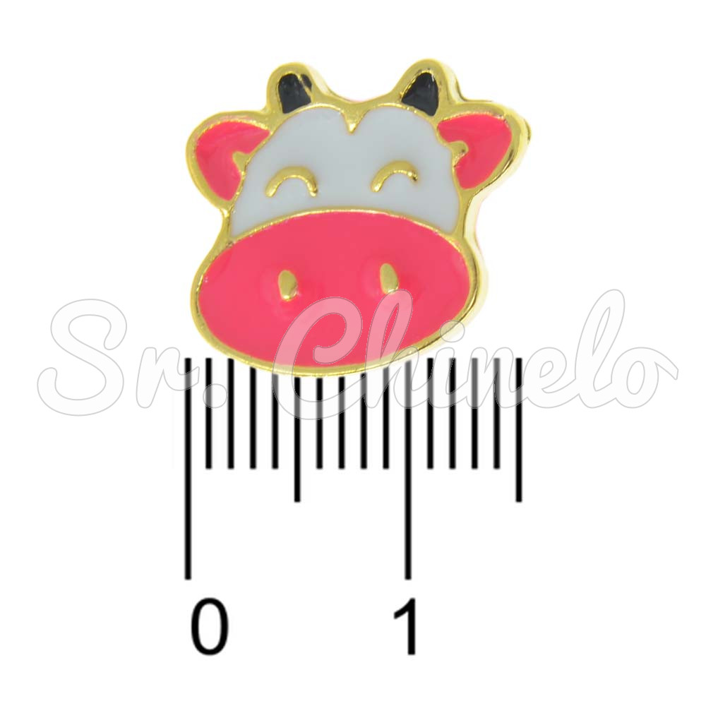 Piercing de Rebite, Vaquinha Rosto, Rosa Pink