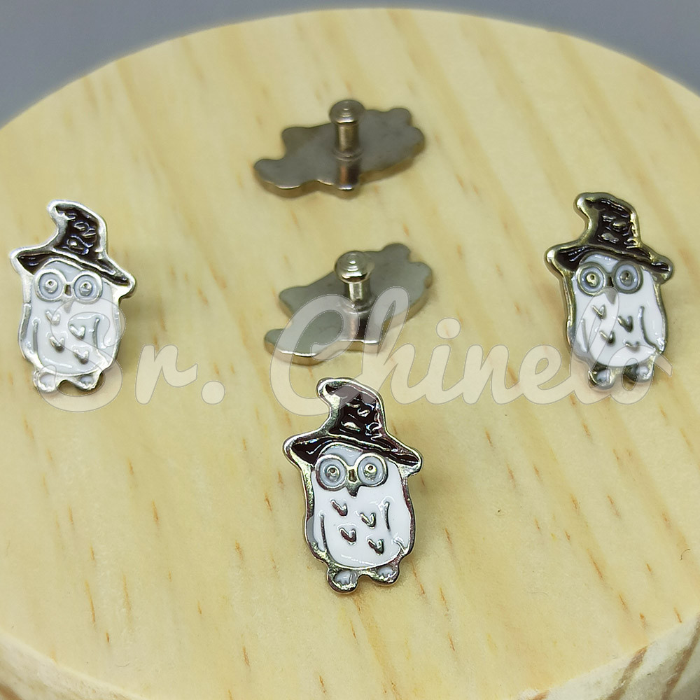 Piercing de Rebite, Coruja, Branco/Preto