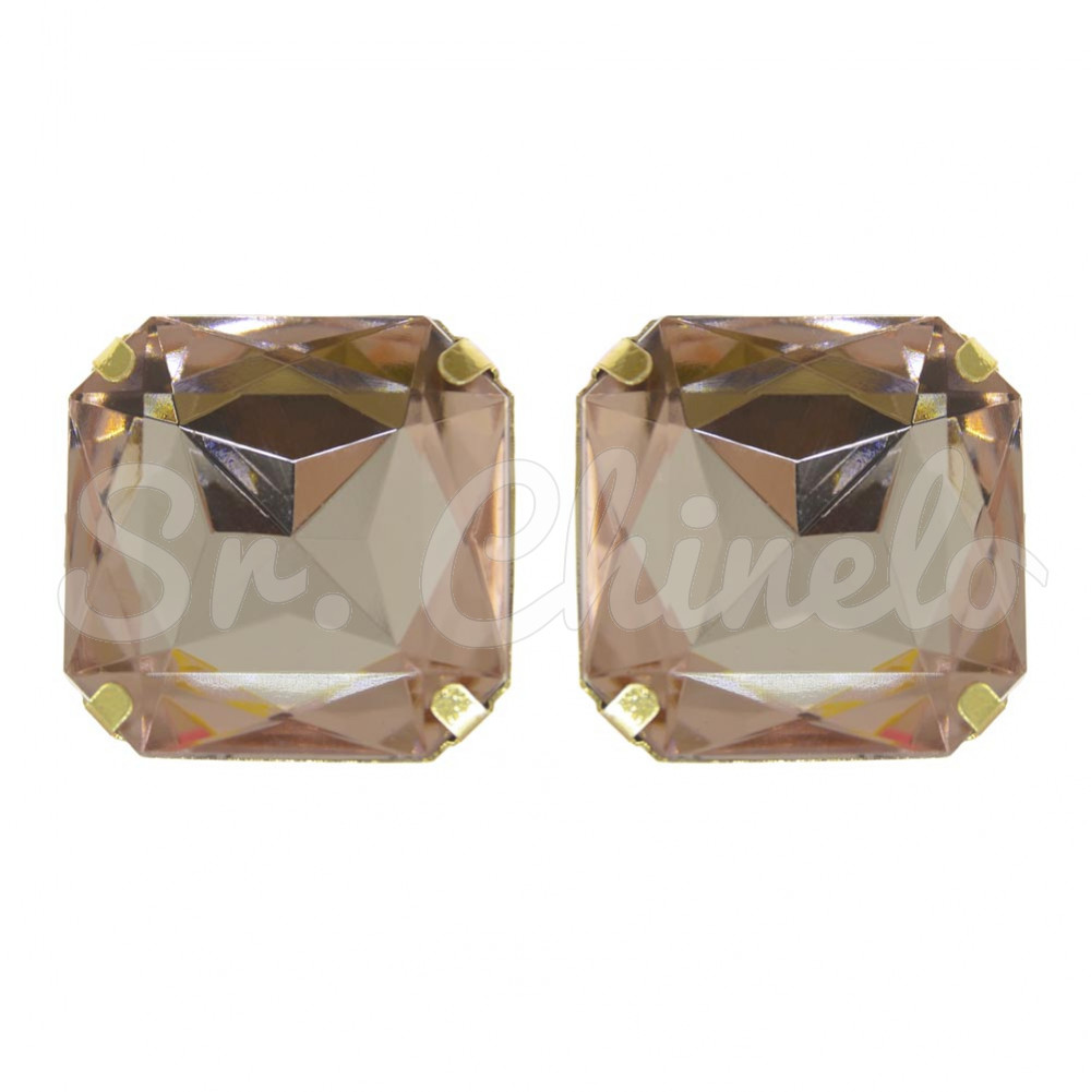 Piercing de Rebite, Quadrado, Rosa Vintage