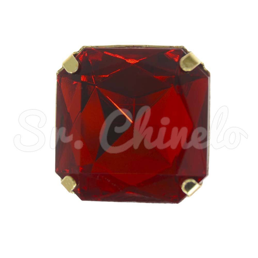 Piercing de Rebite, Quadrado, Vermelho