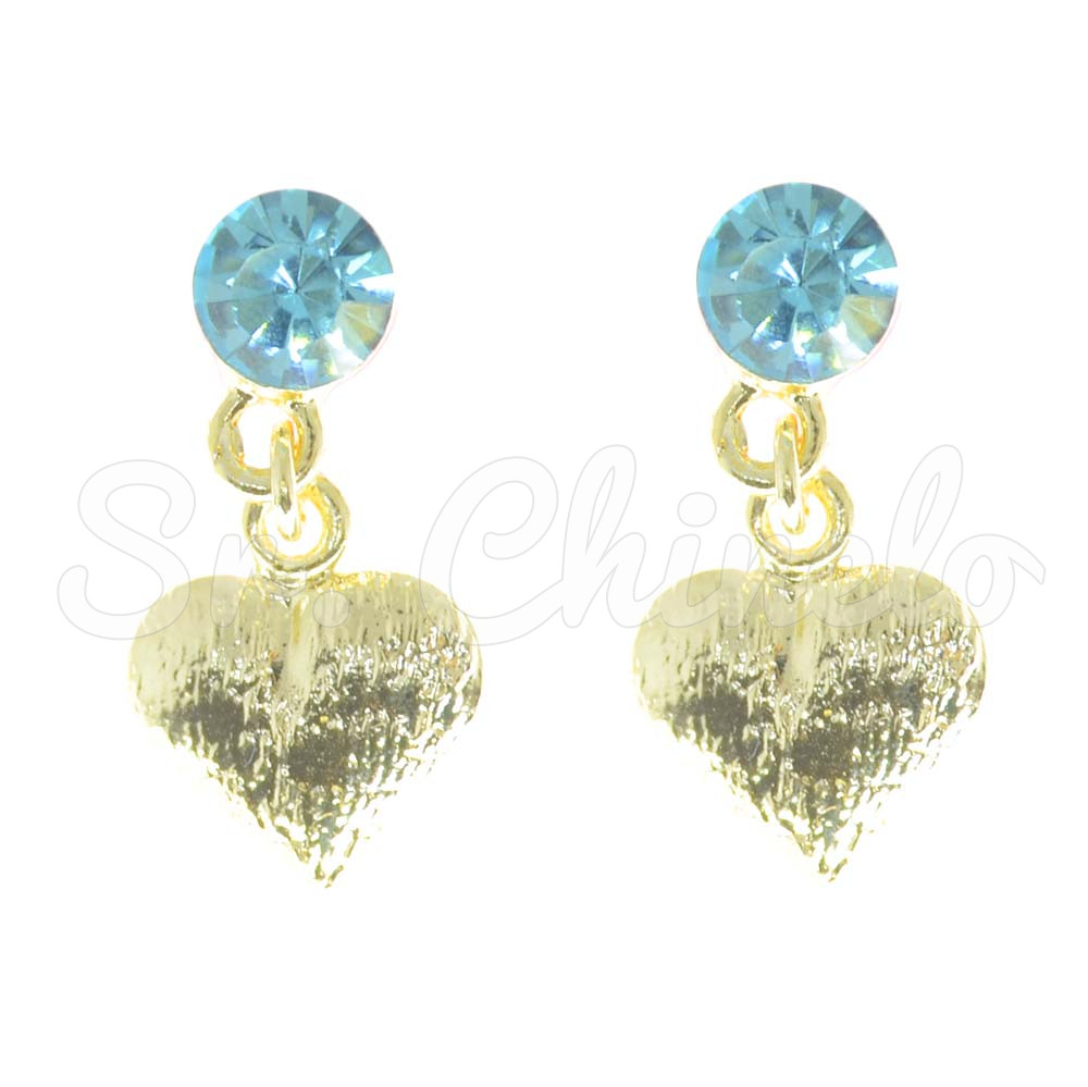 Piercing de Rebite com Pingente, Coração, Strass Tiffany