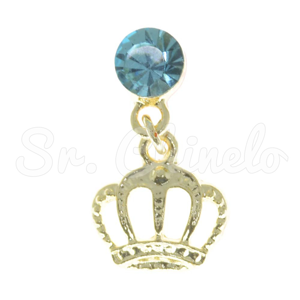 Piercing de Rebite com Pingente, Coroa, Strass Tiffany