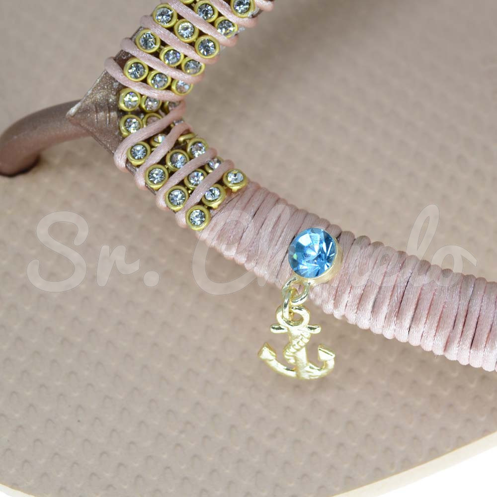 Piercing de Rebite com Pingente, Âncora, Strass Tiffany