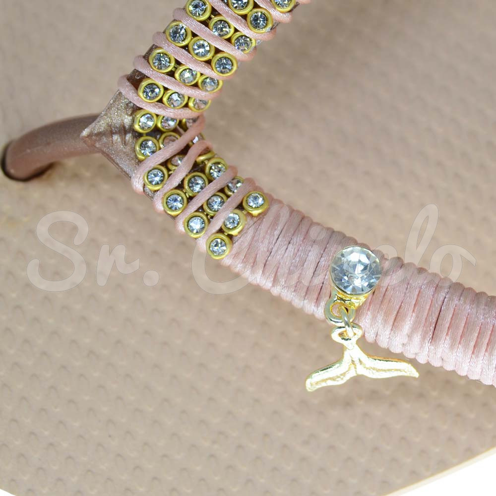 Piercing de Rebite com Pingente, Rabo de Sereia, Strass Cristal