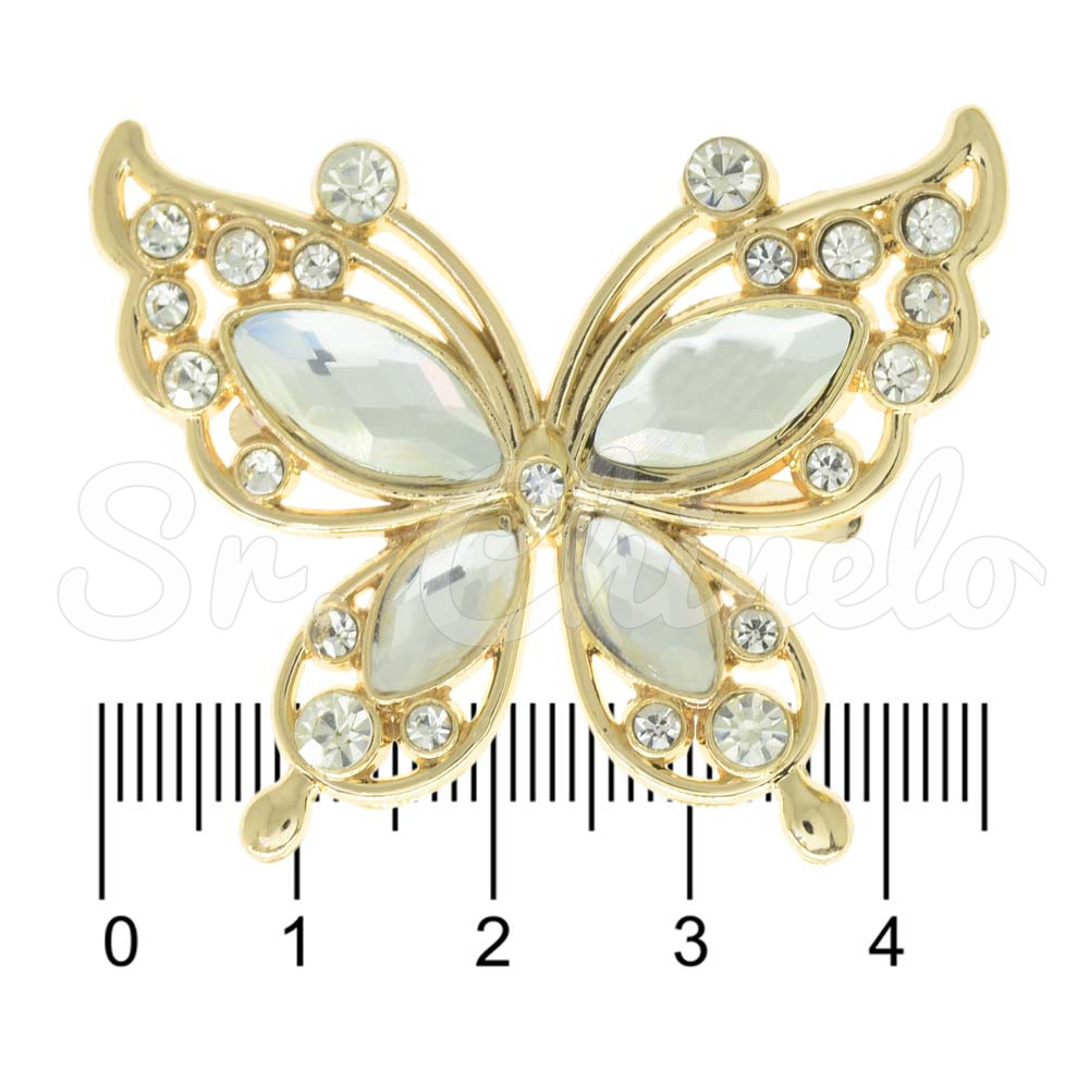 Piercing de Garra, Borboleta, Ouro, Cristal