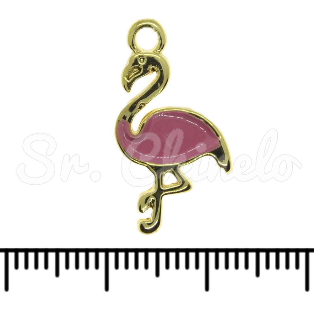 Pingente, Flamingo, Ouro