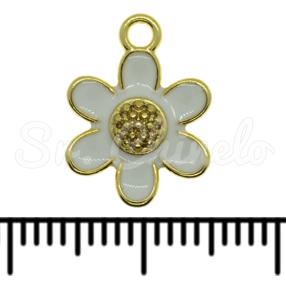 Pingente, Flor, Ouro, Branco