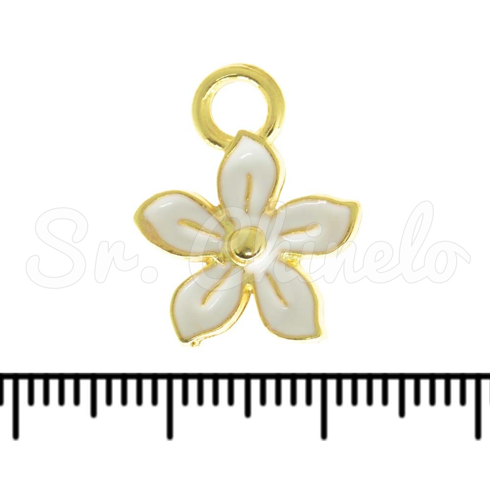 Pingente, Flor, Ouro, Branco