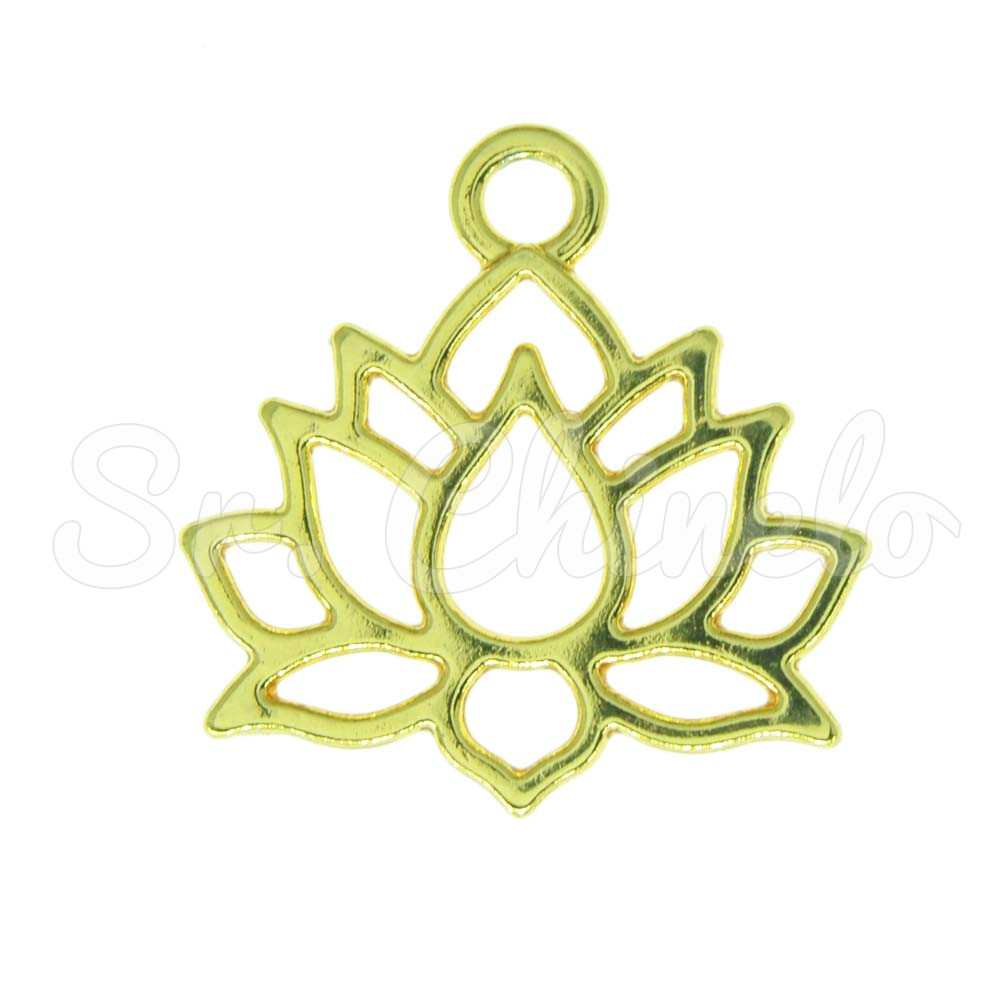 Pingente, Flor de Lótus, Ouro
