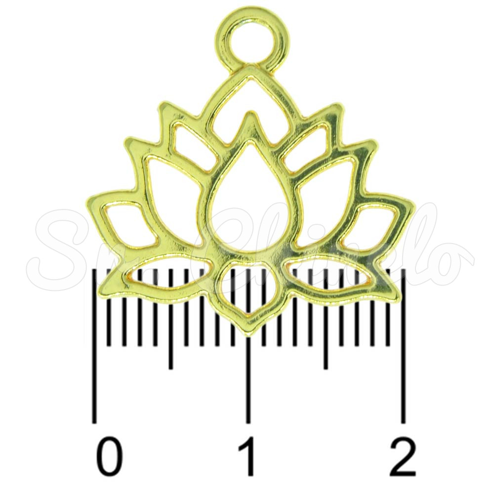 Pingente, Flor de Lótus, Ouro