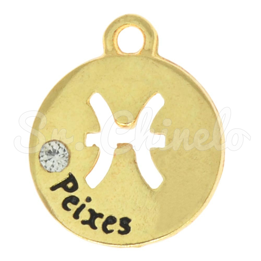 Pingente, Signo Peixes, Ouro