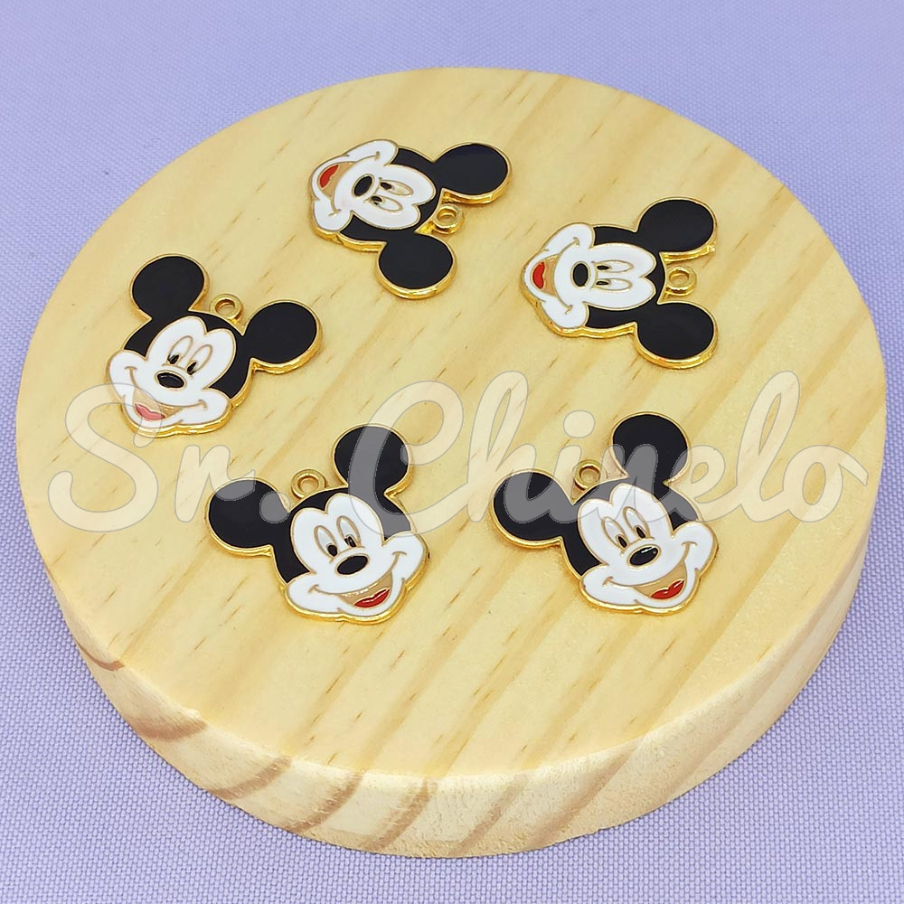 Pingente, Mickey, Ouro, Preto