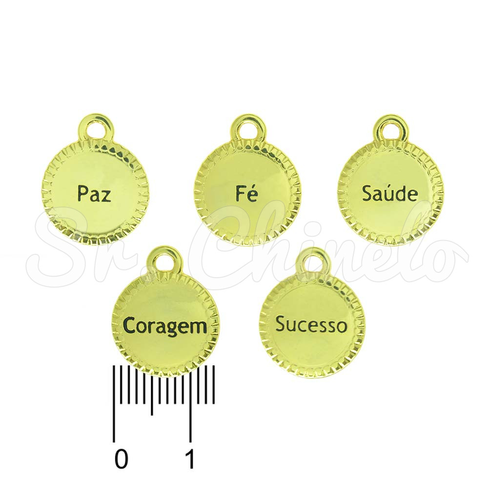 Kit Pingente, Medalhas Desejos, Ouro