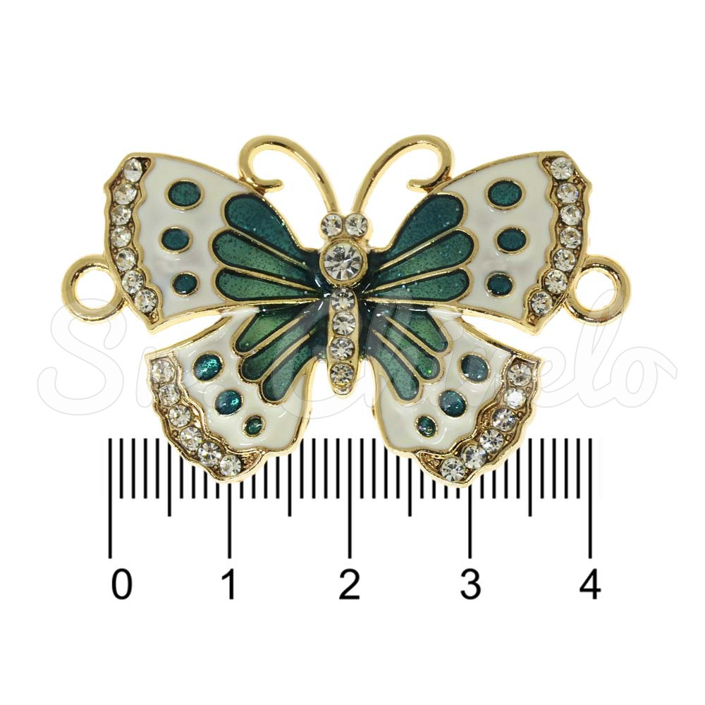 Piercing de Passantes, Borboleta, Ouro, Branco/Verde
