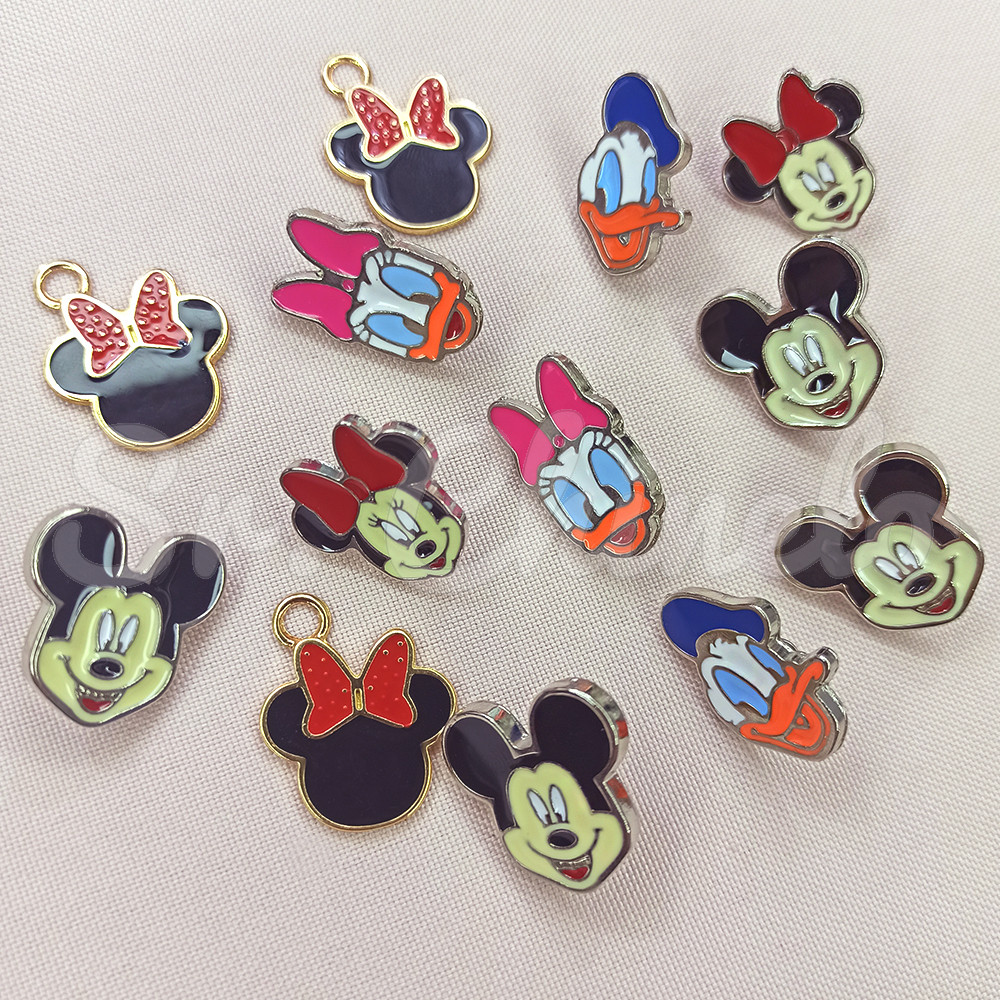 Pingente, Minnie, Ouro, Preto/Vermelho