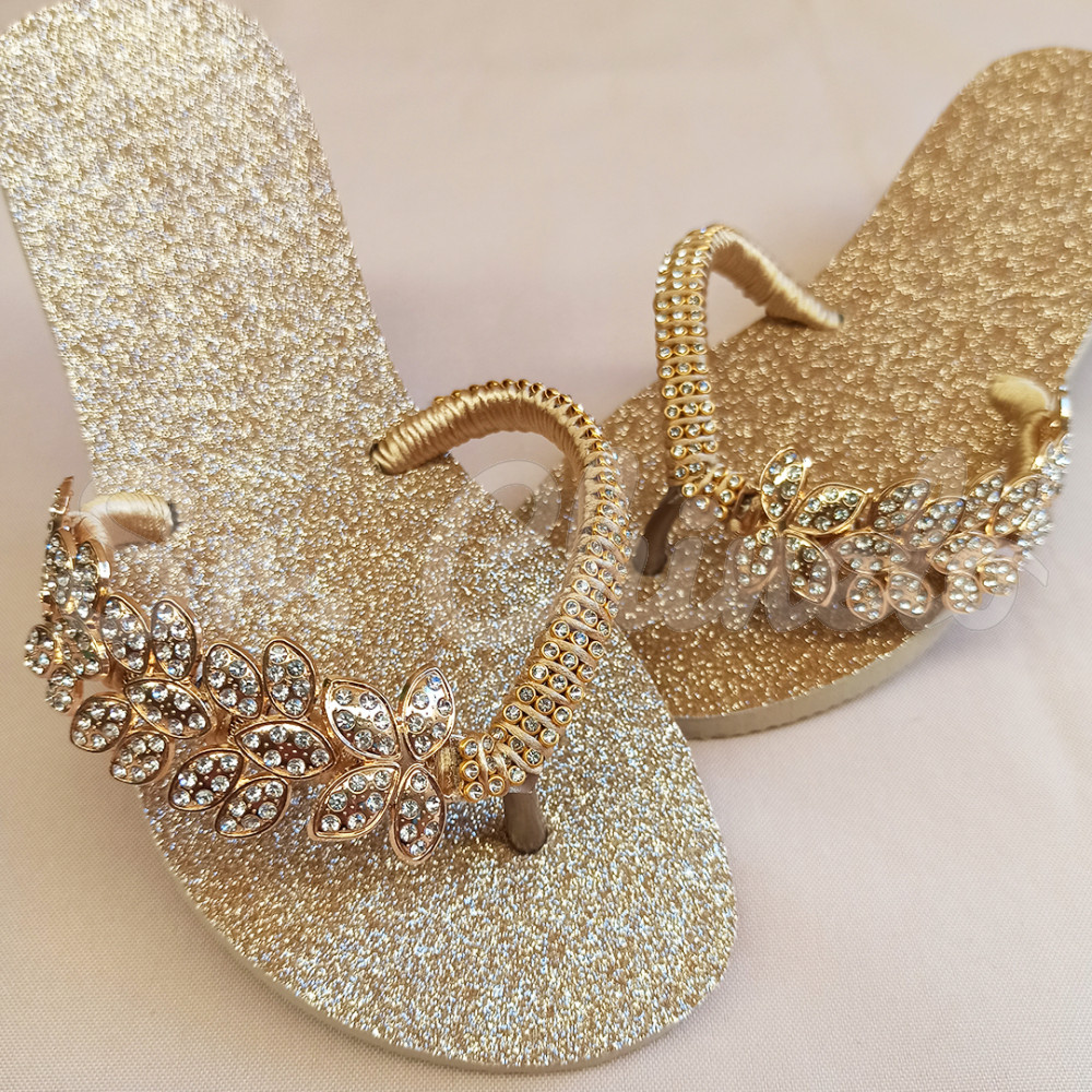 Cabedal Folhas, Passante, Ouro/Cristal