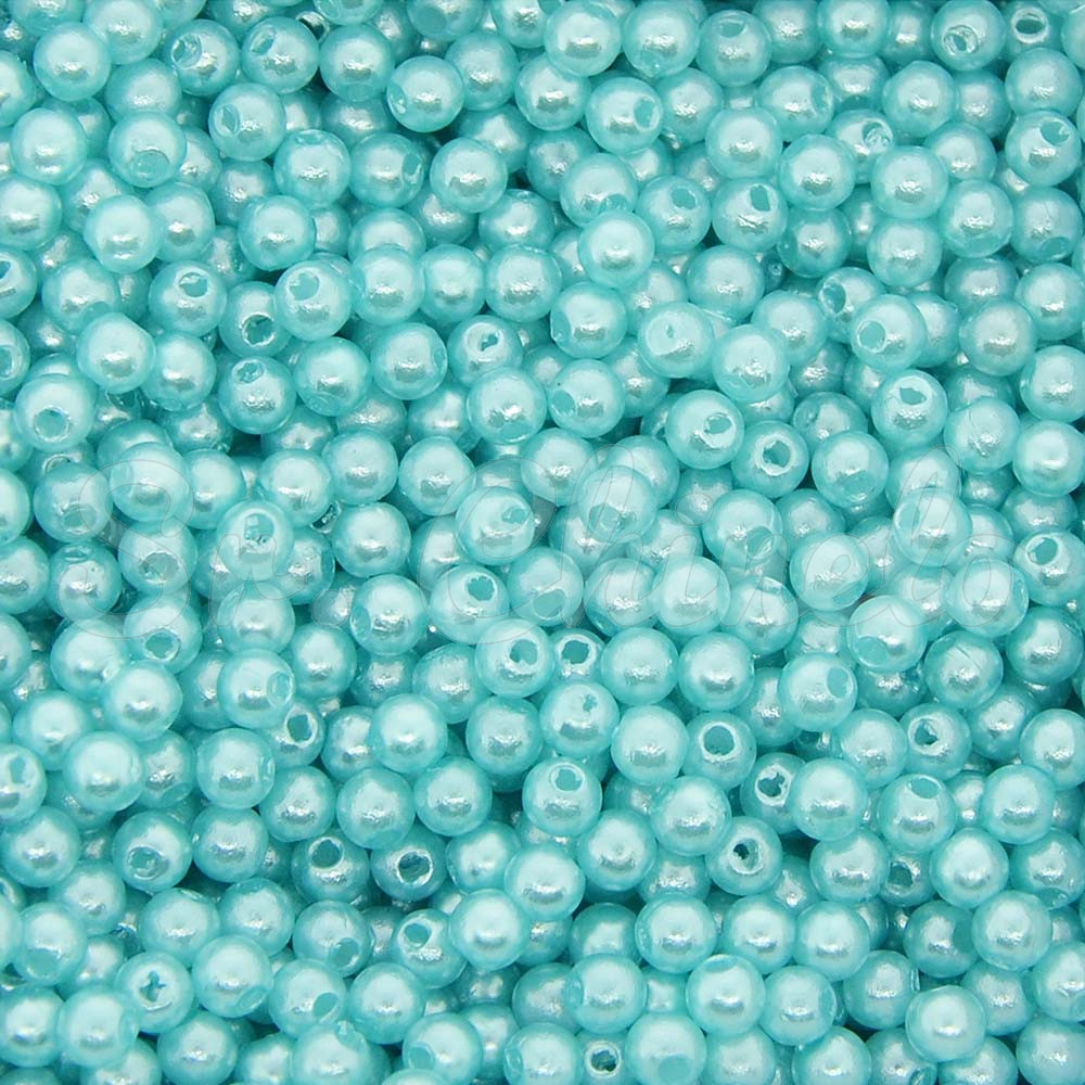 Pérola ABS, 04mm, Azul Tiffany