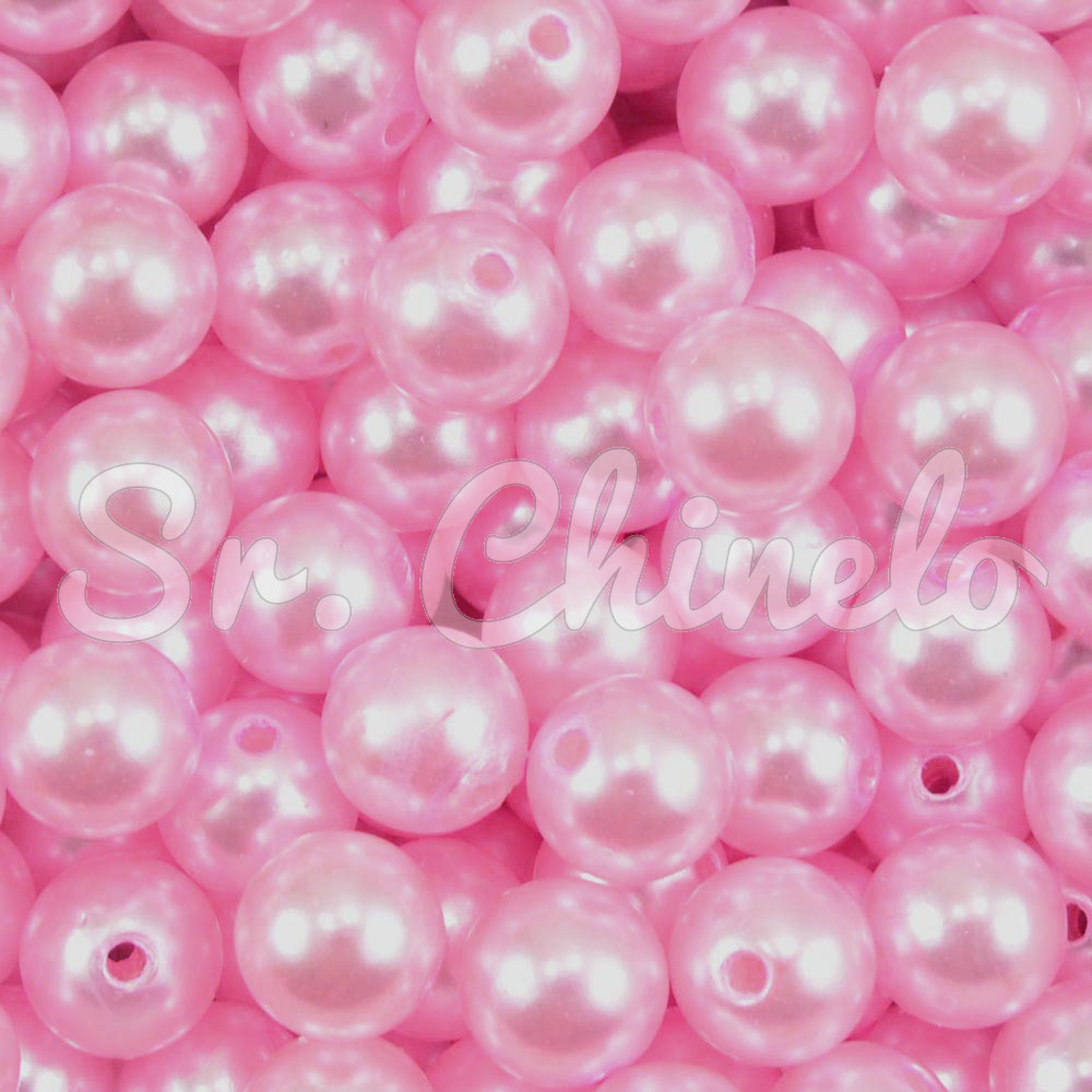 Pérola ABS, 10mm, Rosa Bebê