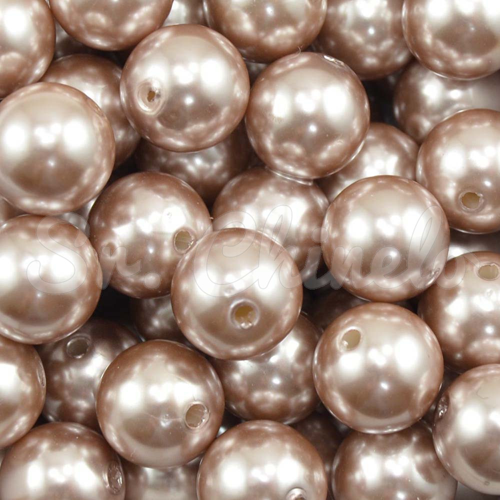 Pérola ABS, 14mm, Marrom