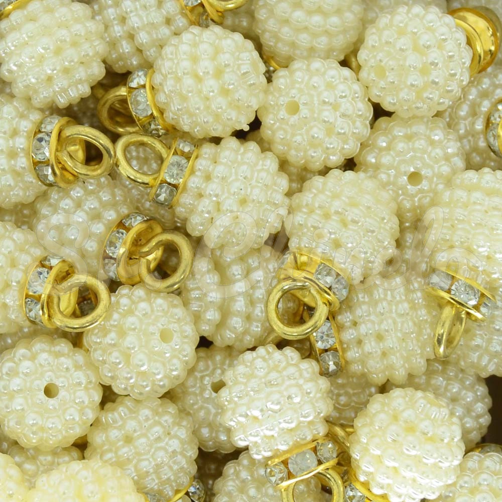 Pingente Pérola Craquelada Amora, 12mm, Creme
