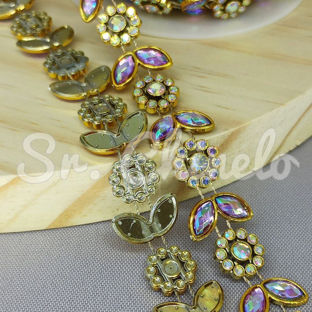 Aljofre de ABS Metalizado, Flor 18mm, Furtacor