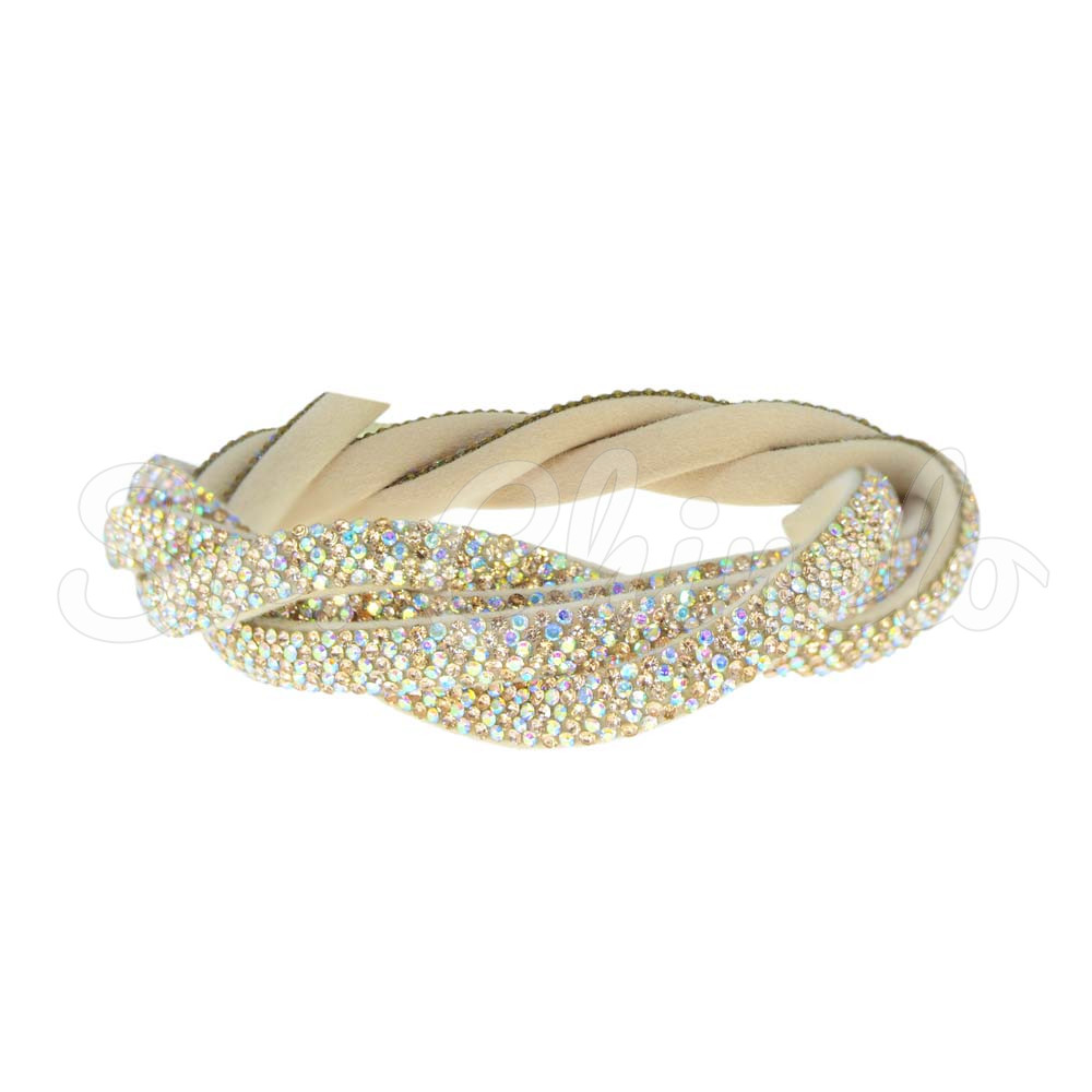 Tubo de Strass Meia Cana, 06mm, Rosê/Furtacor