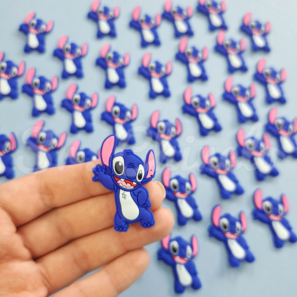 Aplique de Borracha, Stitch, Azul