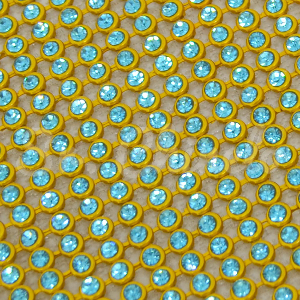 Manta de Strass, Ouro, Azul Tiffany