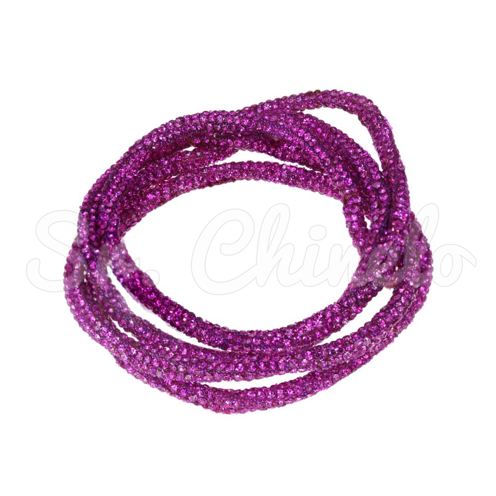 Tubo de Strass, 06mm, Rosa Pink