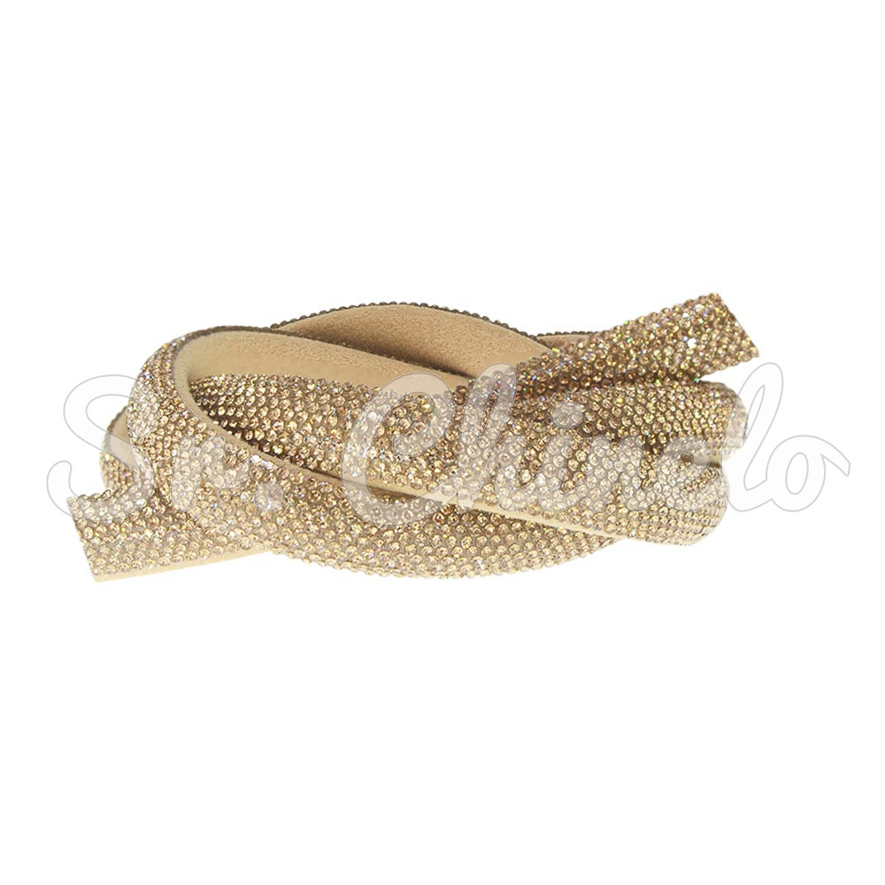 Tubo de Strass Meia Cana, 12mm, Rose Gold