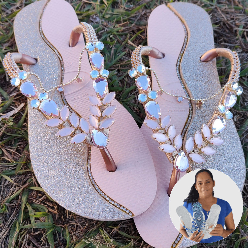 Chinelo Personalizado com Cabedal Sirena - Danielli Ferreira