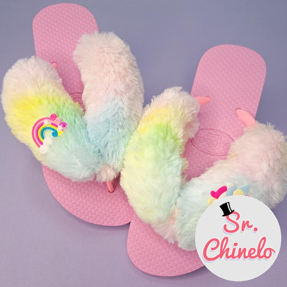 Chinelufa Pelúcia Baby Soft e Aplique