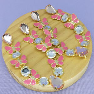 Cabedal Anita, Banhado, Rebite, Borboletas, Rosa Claro