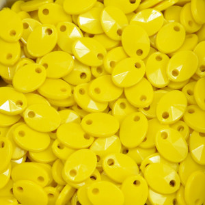 Mini Lentilha de Acrílico, 08mm, Amarelo