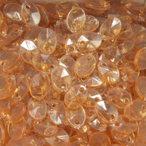 Mini Lentilha de Acrílico, 08mm, Marrom Transparente