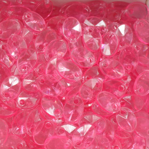 Mini Lentilha de Acrílico, 08mm, Rosa Framboesa Transparente