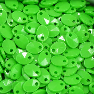 Mini Lentilha de Acrílico, 08mm, Verde Neon