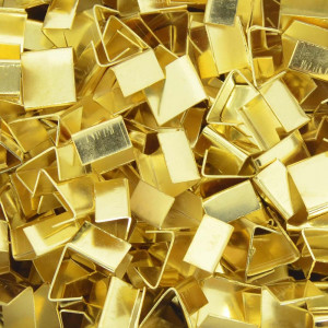 Terminal de Amassar, Banhado, 10mm, Ouro