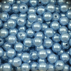 Pérola ABS, 08mm, Azul Acinzentado