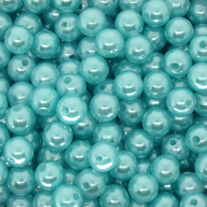Pérola ABS, 08mm, Azul Tiffany