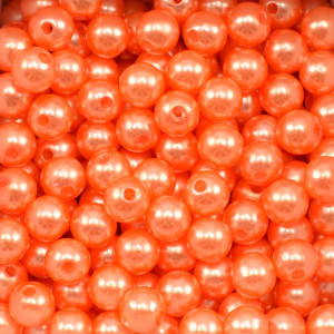 Pérola ABS, 08mm, Laranja