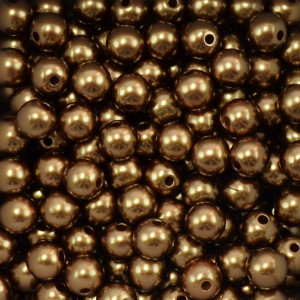 Pérola ABS, 08mm, Marrom Escuro