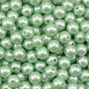Pérola ABS, 08mm, Verde Pastel