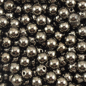 Pérola ABS, 08mm, Grafite Metalizado
