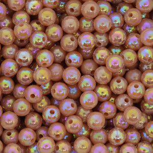 Pérola Irisada, 06mm, Marrom