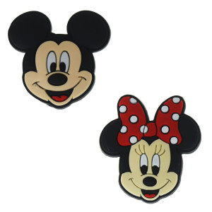 Aplique de Borracha, Personagens Mickey e Minnie, Preto