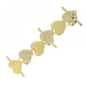 Cabedal Corações, Garra, Ouro/Cristal