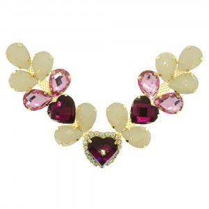 Cabedal Amanda, Banhado, Rebite, Rosa/Creme